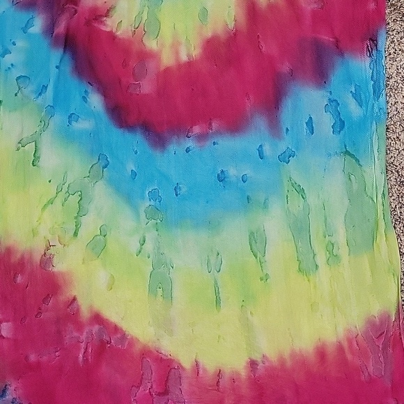 PASHMIRE Kidcore Tie Dye Fringe Wrap Sarong Shawl - Picture 4 of 5